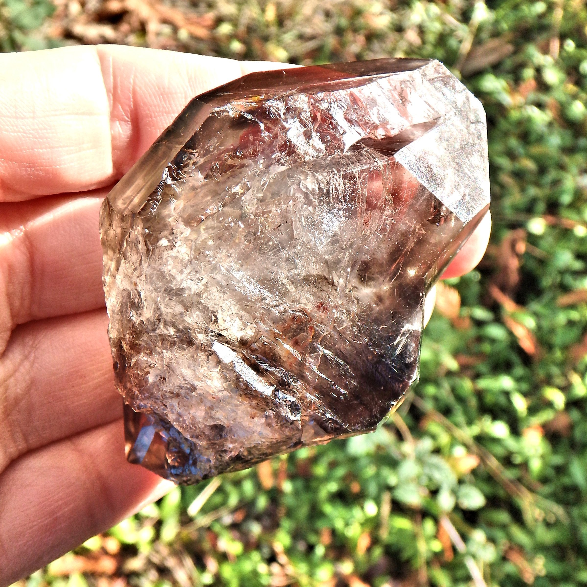 Fabulous Double Terminated Elestial Smoky Quartz From Brazil - Earth Family Crystals