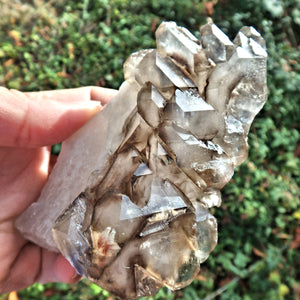 Incredible Chunky  Clear & Elestial Smoky Quartz From Brazil With Self Healing