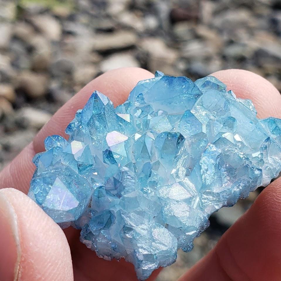 Aqua Aura Blue Druzy Quartz Cluster from Arkansas #3 - Earth Family Crystals