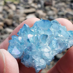 Aqua Aura Blue Druzy Quartz Cluster from Arkansas #3 - Earth Family Crystals