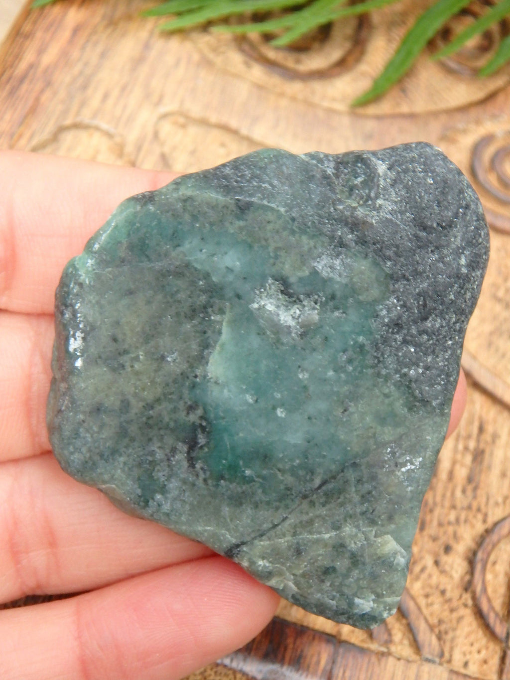 Deep Green Emerald Slice From Brazil 3 - Earth Family Crystals