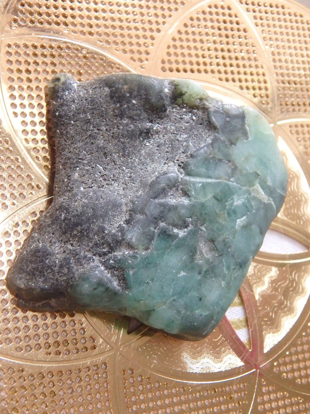Deep Green Emerald Slice Free Form Specimen From Brazil 1 - Earth Family Crystals