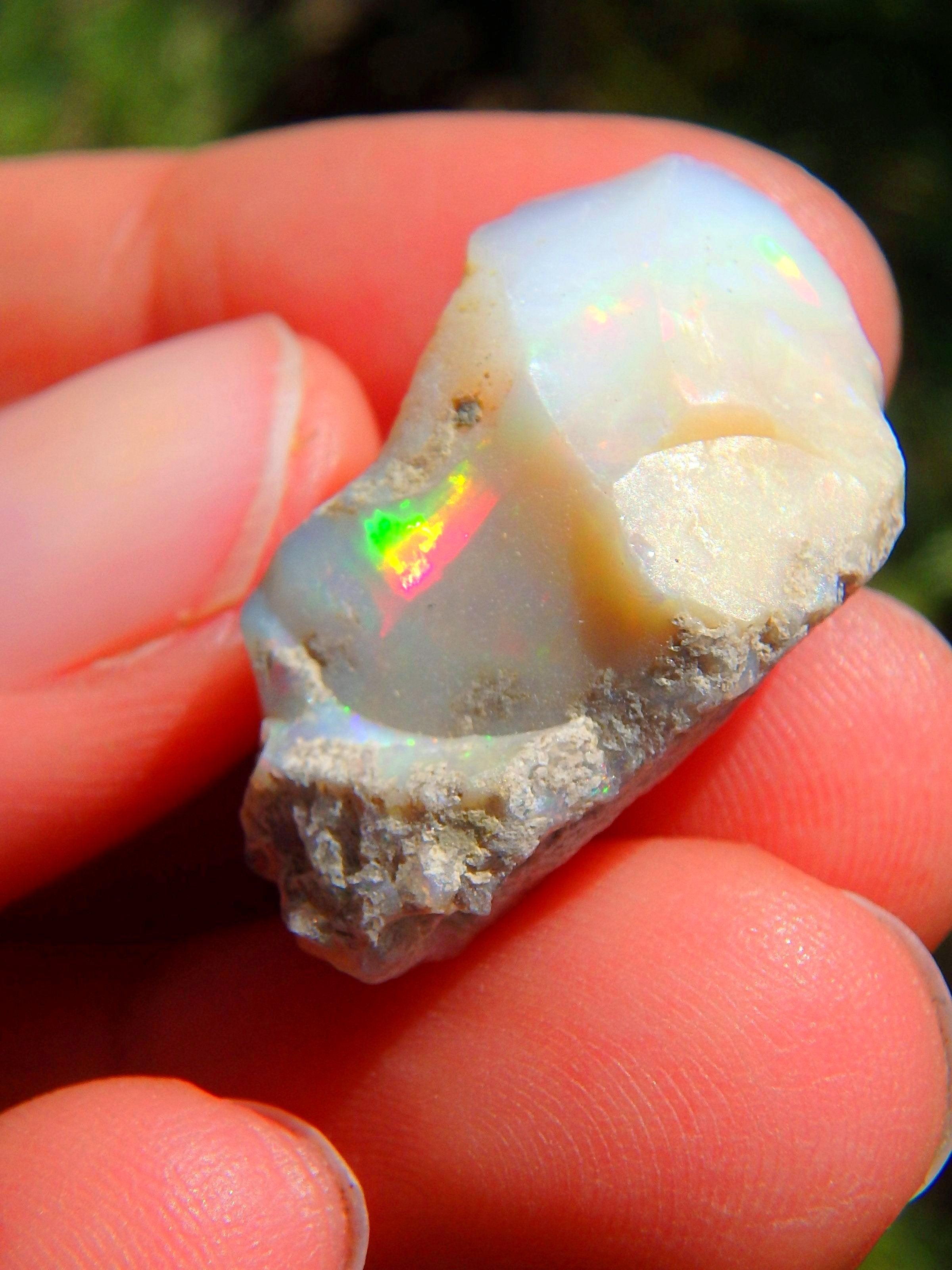 Rainbow Flashes Ethiopian Opal Raw Collectors Stone