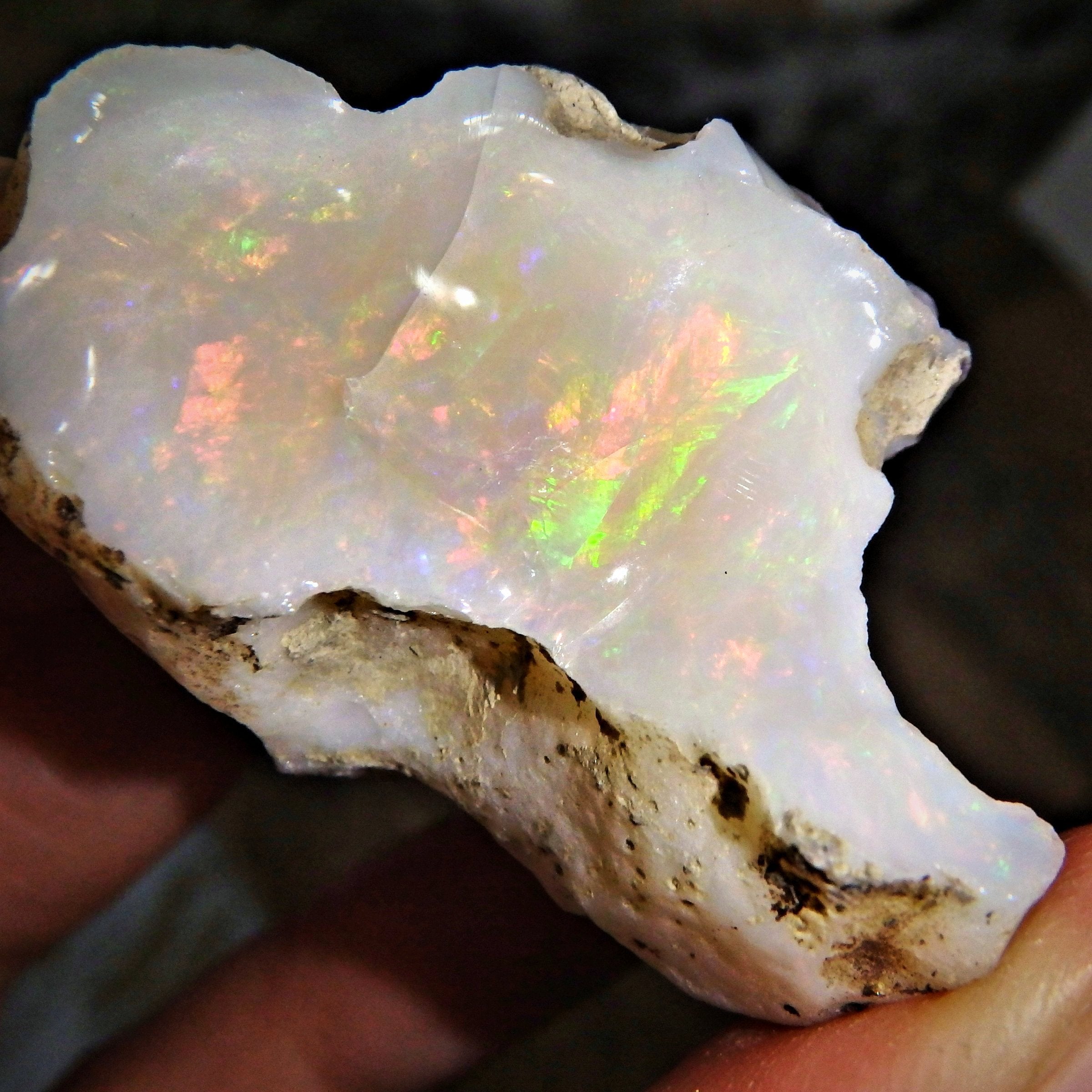 Gorgeous & Colorful Rainbow Flashes Chunky Ethiopian Opal Raw Specimen - Earth Family Crystals