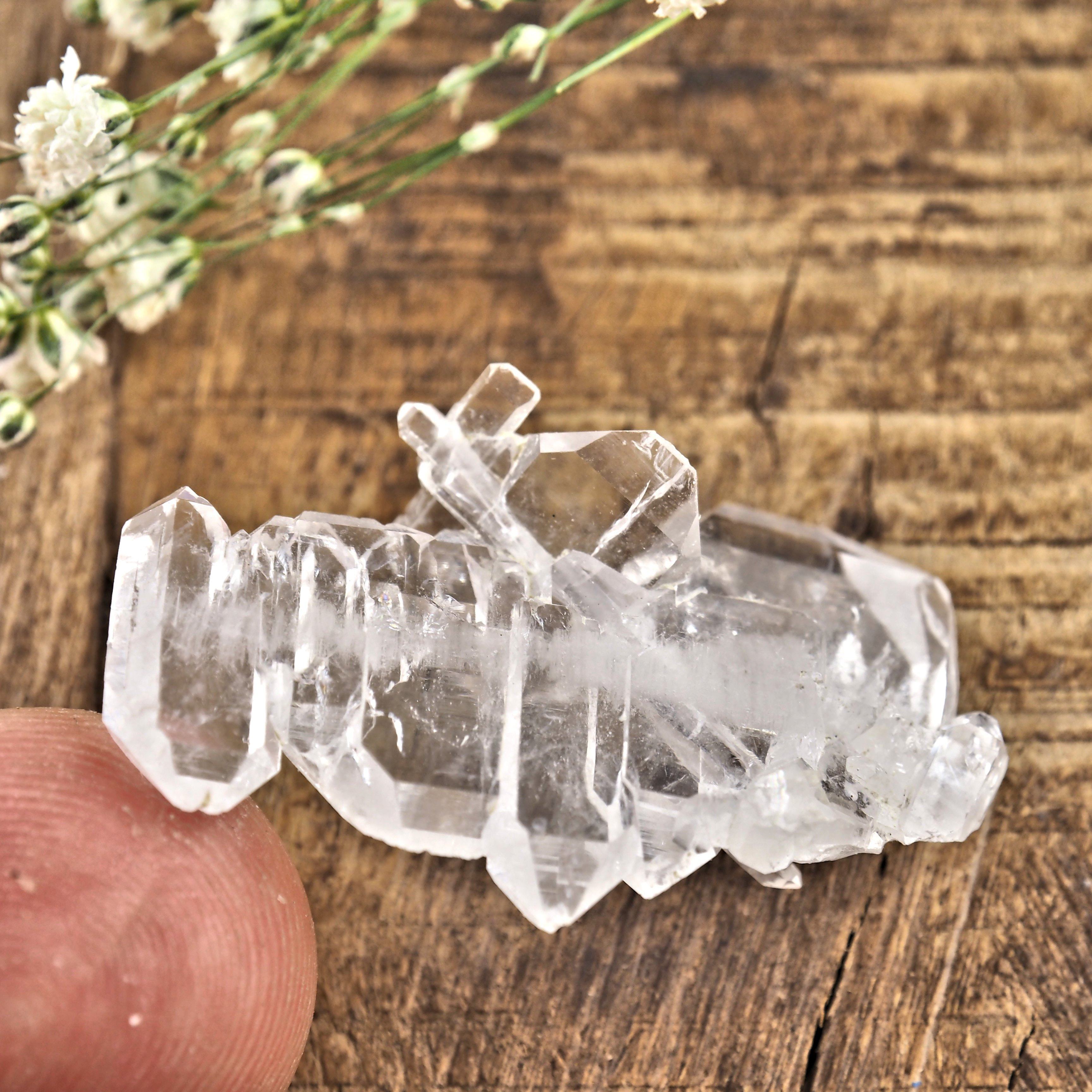 Clear Faden Quartz Small Hand Held Specimen #1 - Earth Family Crystals