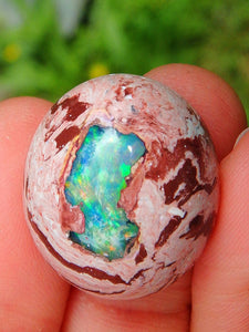 Beautiful Sparkle Mexican Fire Opal Cabochon - Earth Family Crystals