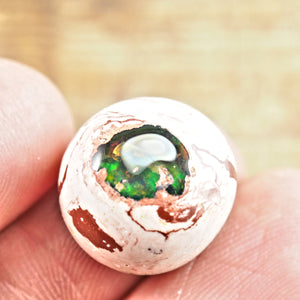 Sparkling Mexican Fire Opal Button Cabochon #1