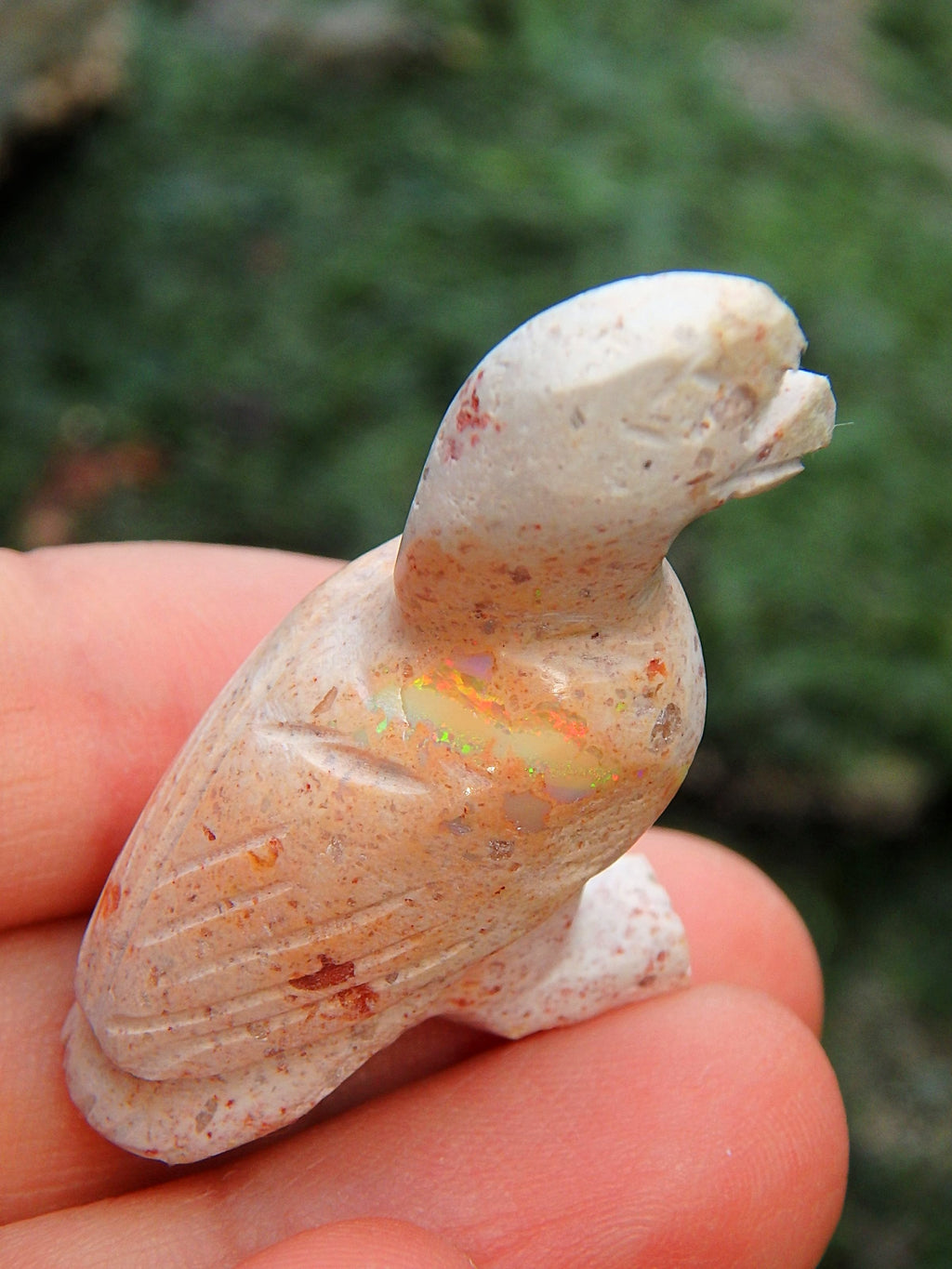 Elegant Eagle Mexican Fire Opal Carving - Earth Family Crystals