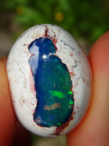 Amazing Green Sparkle Mexican Fire Opal Cabochon - Earth Family Crystals