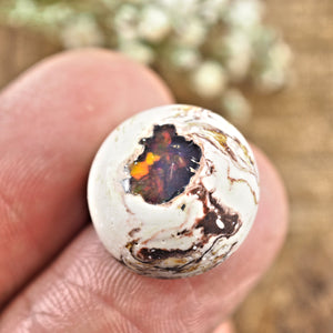 Sparkling Mexican Fire Opal Button Cabochon #9