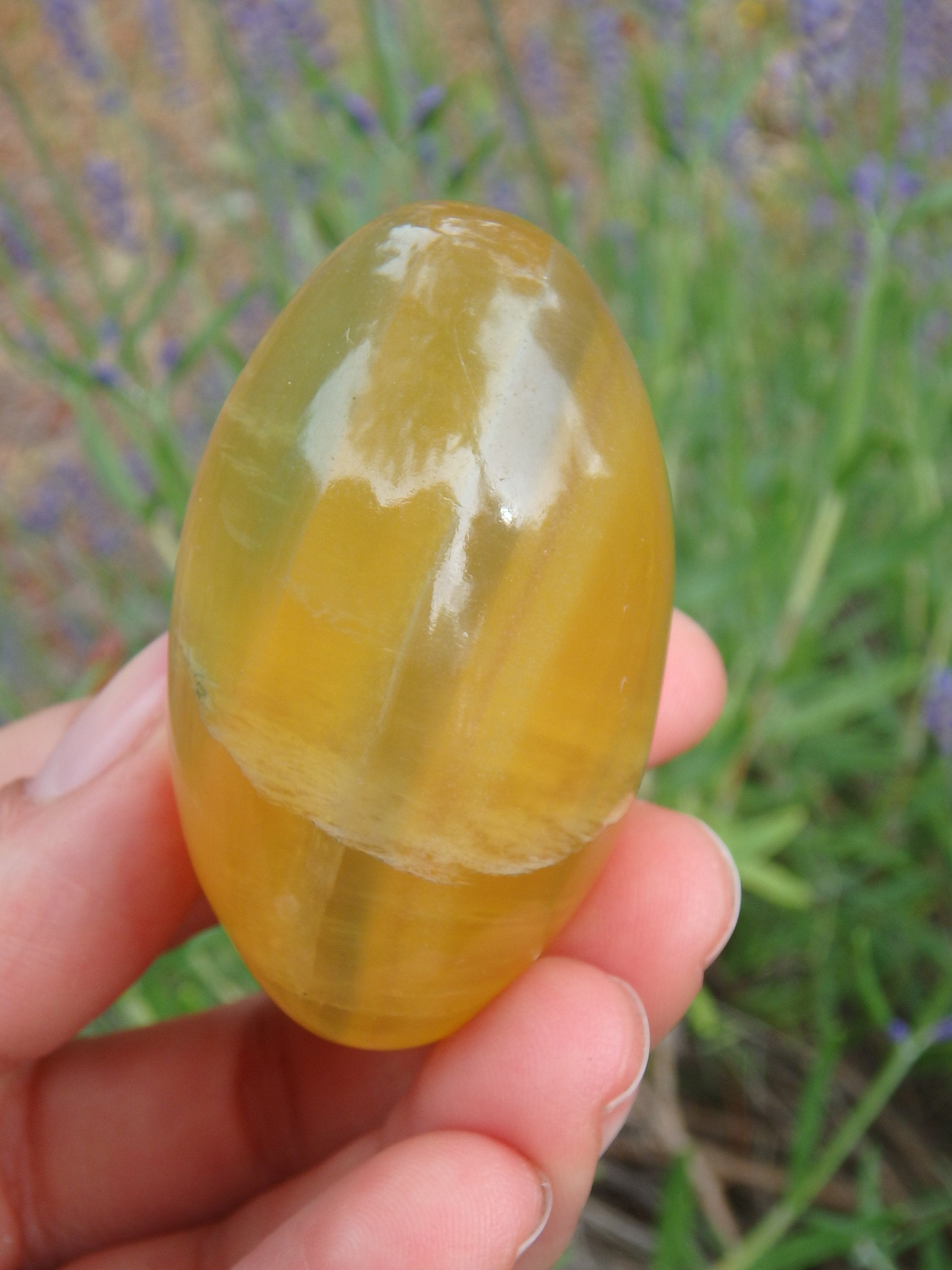 Smooth & Soothing Golden Fluorite Egg Shape Specimen 1 - Earth Family Crystals