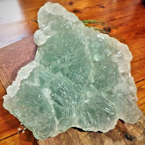 4.8 LB Huge Cubic Ice Green Fluorite Natural Specimen Perfect for Display - Earth Family Crystals