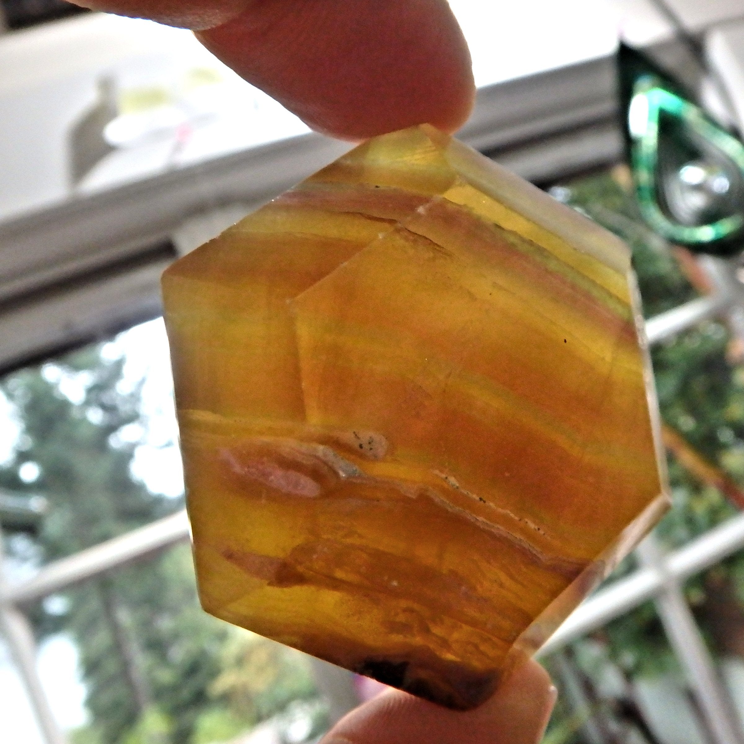 Golden Glow Polished Fluorite Carving Specimen 1 - Earth Family Crystals