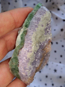 Rare & Natural Double Sided Beauty! Purple Druzy Amethyst & Vibrant Green Fluorite Partially Polished Specimen From Colorado - Earth Family Crystals