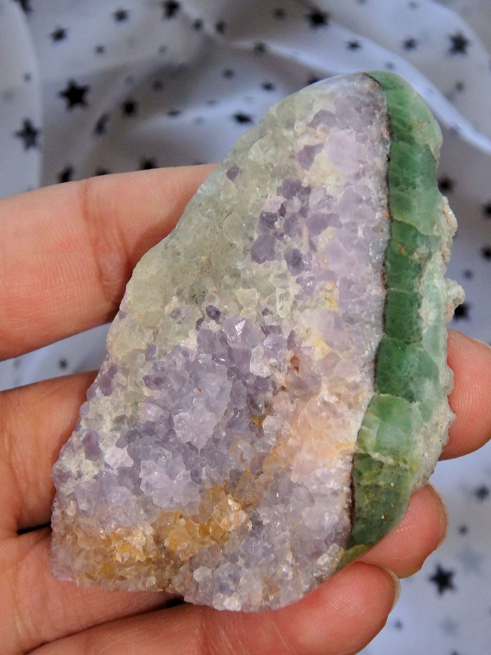 Rare & Natural Double Sided Beauty! Purple Druzy Amethyst & Vibrant Green Fluorite Partially Polished Specimen From Colorado - Earth Family Crystals