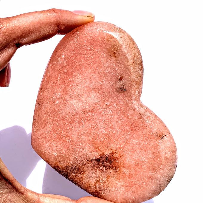 Frosty Pink Amethyst Geode Druzy Love Heart - Earth Family Crystals