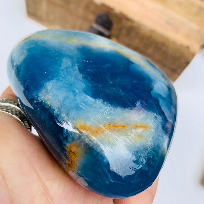 Fabulous Sky Blue Chunky Lemurian Aquatine Blue Calcite Free Form from Argentina - Earth Family Crystals