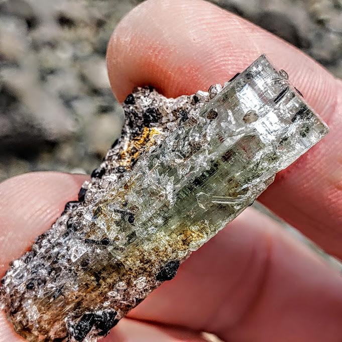 Gemmy Collectors Aquamarine & Black Tourmaline Point From South Africa - Earth Family Crystals