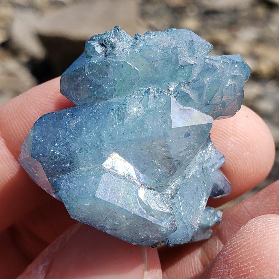 Aqua Aura Blue Druzy Quartz Cluster from Arkansas #1 - Earth Family Crystals