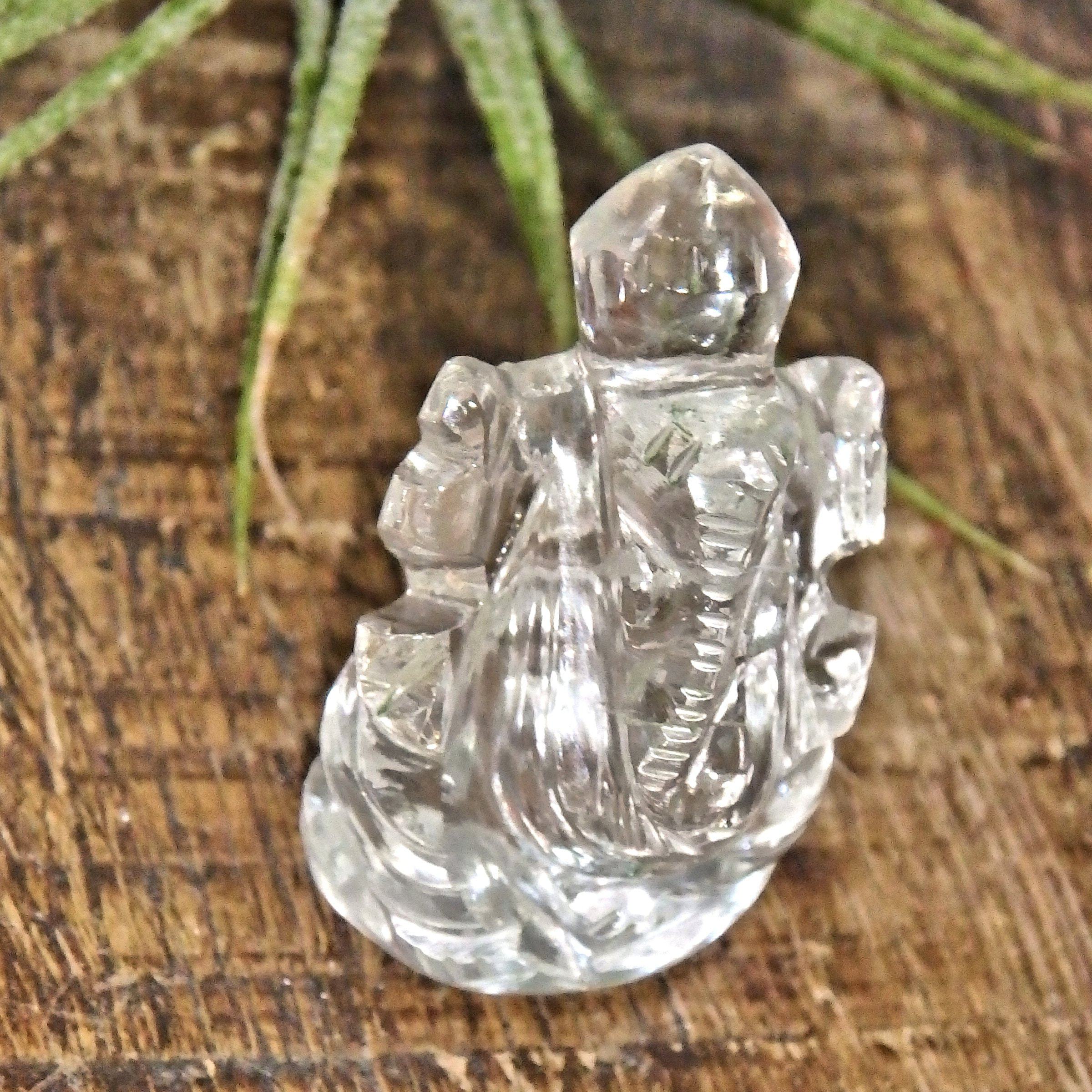 Clear Quartz Ganesha Dainty Carving- The Remover of Obstacles - Earth Family Crystals