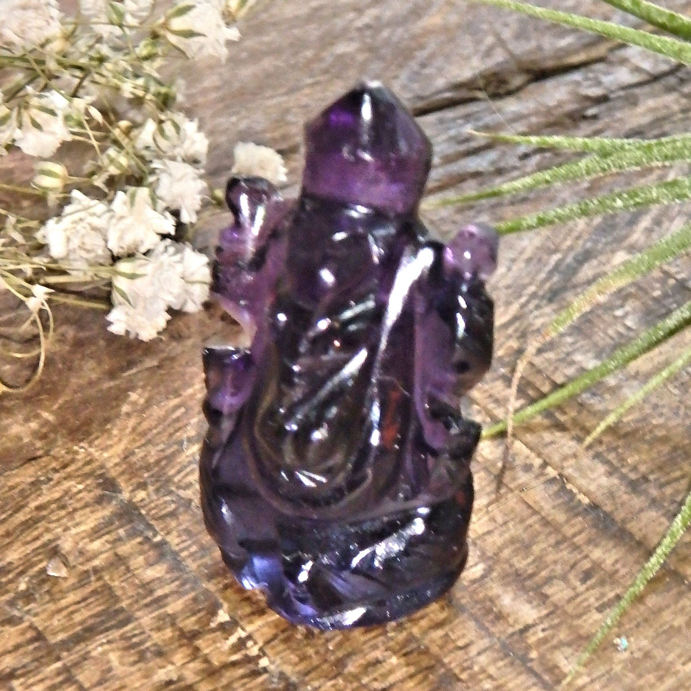 Brilliant Fluorite Ganesha Dainty Carving- The Remover of Obstacles - Earth Family Crystals
