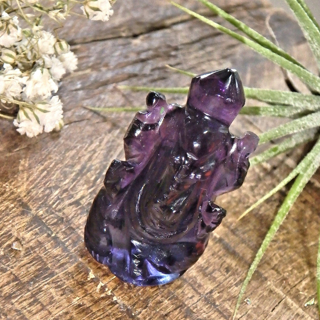 Brilliant Fluorite Ganesha Dainty Carving- The Remover of Obstacles - Earth Family Crystals