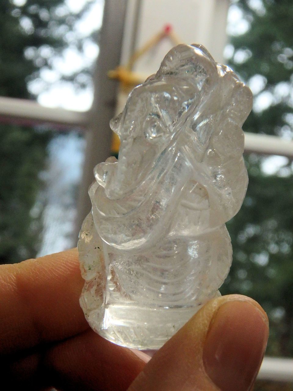 Ganesha Display Specimen in Clear Quartz - Earth Family Crystals