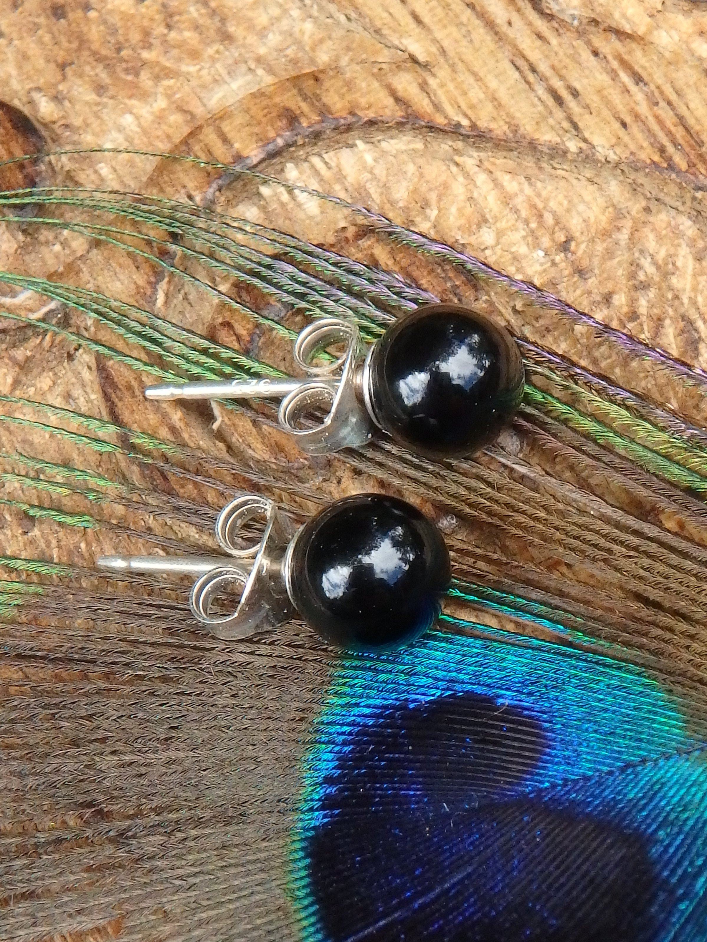 Deep Burgundy Garnet Studs in Sterling Silver - Earth Family Crystals