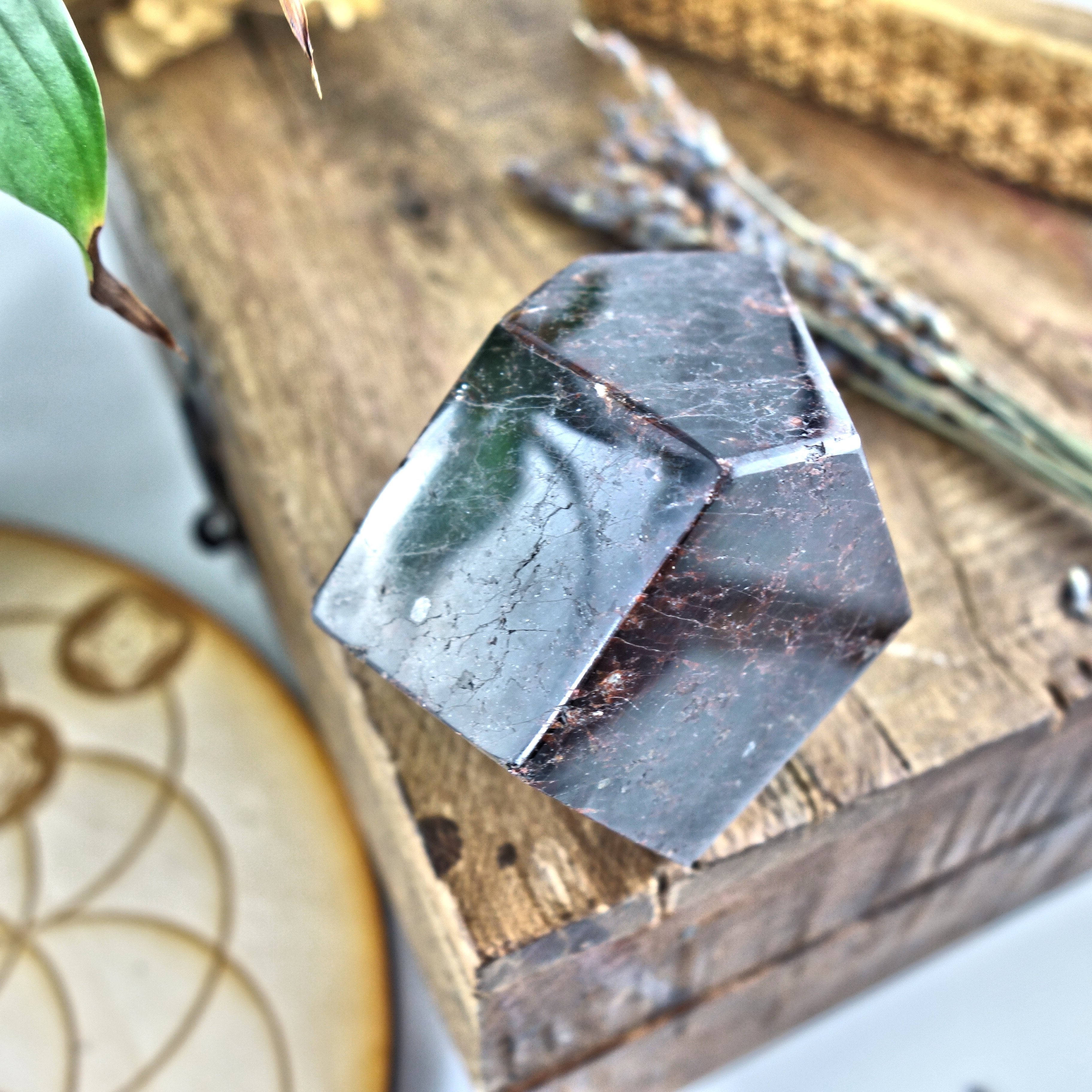 Large Chunky Polished Burgundy Almandine Garnet  Specimen From India 2 - Earth Family Crystals