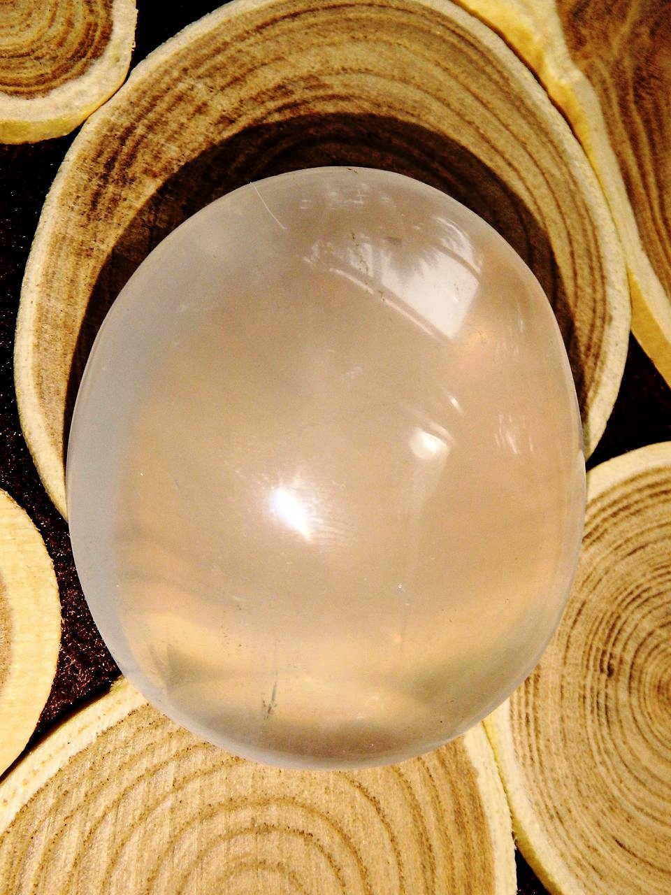 Optical White Girasol Hand Held Palm Stone 1 - Earth Family Crystals