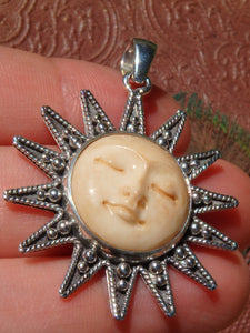 Sleeping Goddess Sun Bone  Pendant in Sterling Silver (Includes Silver Chain) - Earth Family Crystals