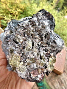 Chunky Large Golden Apatite Points Nestled In Matrix - Earth Family Crystals