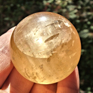 Sunny & Uplifting Golden Calcite Optical Sphere1 - Earth Family Crystals