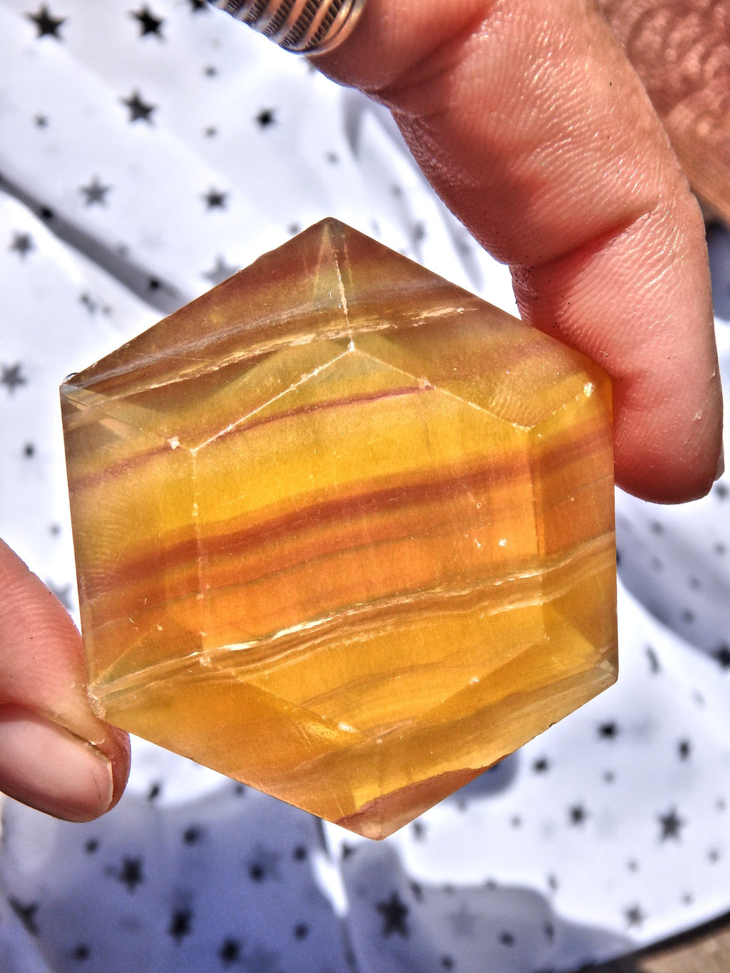 Unusual & Uplifting Golden Fluorite Carving 1 - Earth Family Crystals