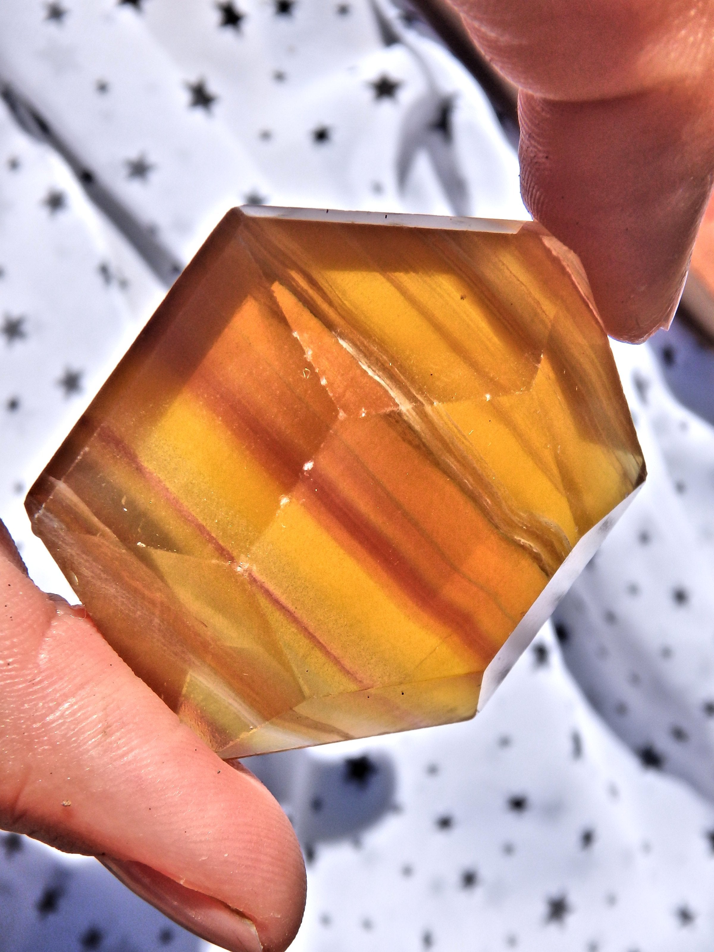 Unusual & Uplifting Golden Fluorite Carving 1 - Earth Family Crystals