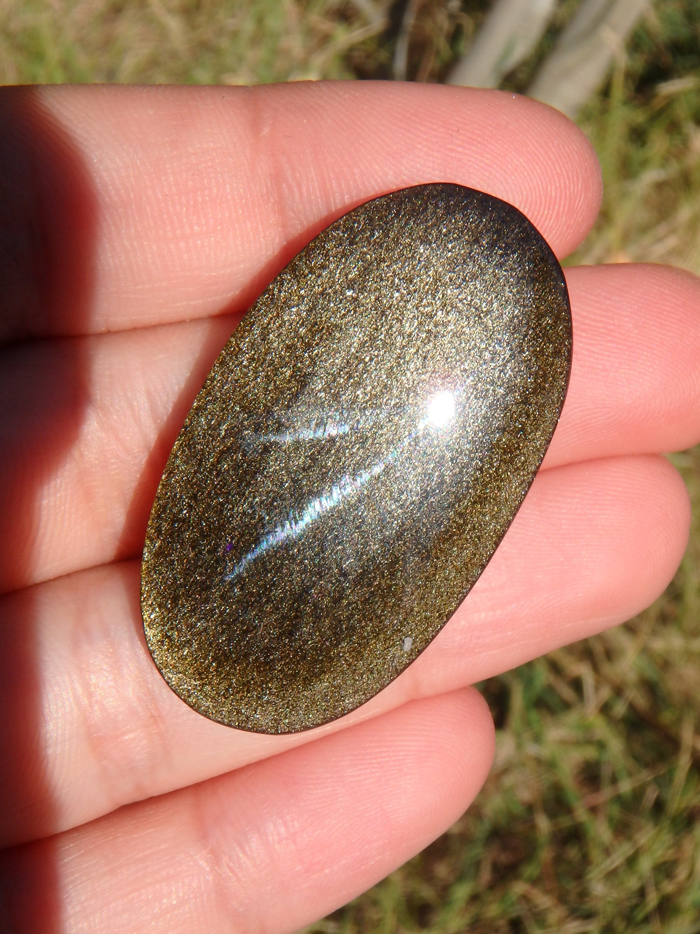 Fabulous Golden Sheen Obsidian Cabochon~Ideal for Jewellery Making 1 - Earth Family Crystals