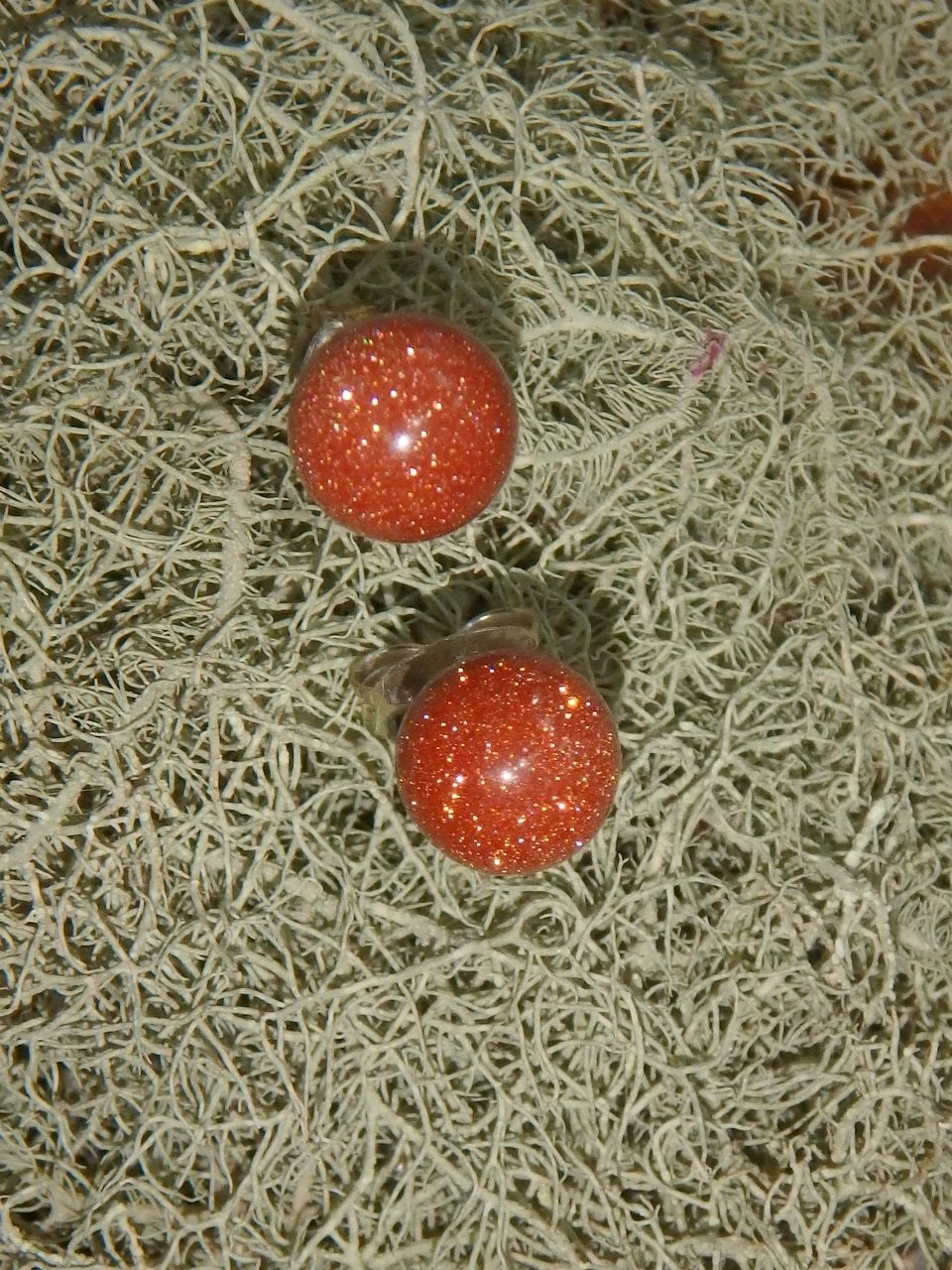 Goldstone Stud Earrings in Sterling Silver - Earth Family Crystals