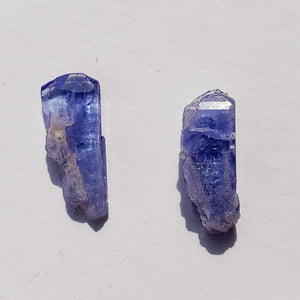 Set of 2 Natural Gemmy Violet Tanzanite Dainty Points in Collectors Box from Tanzania #5