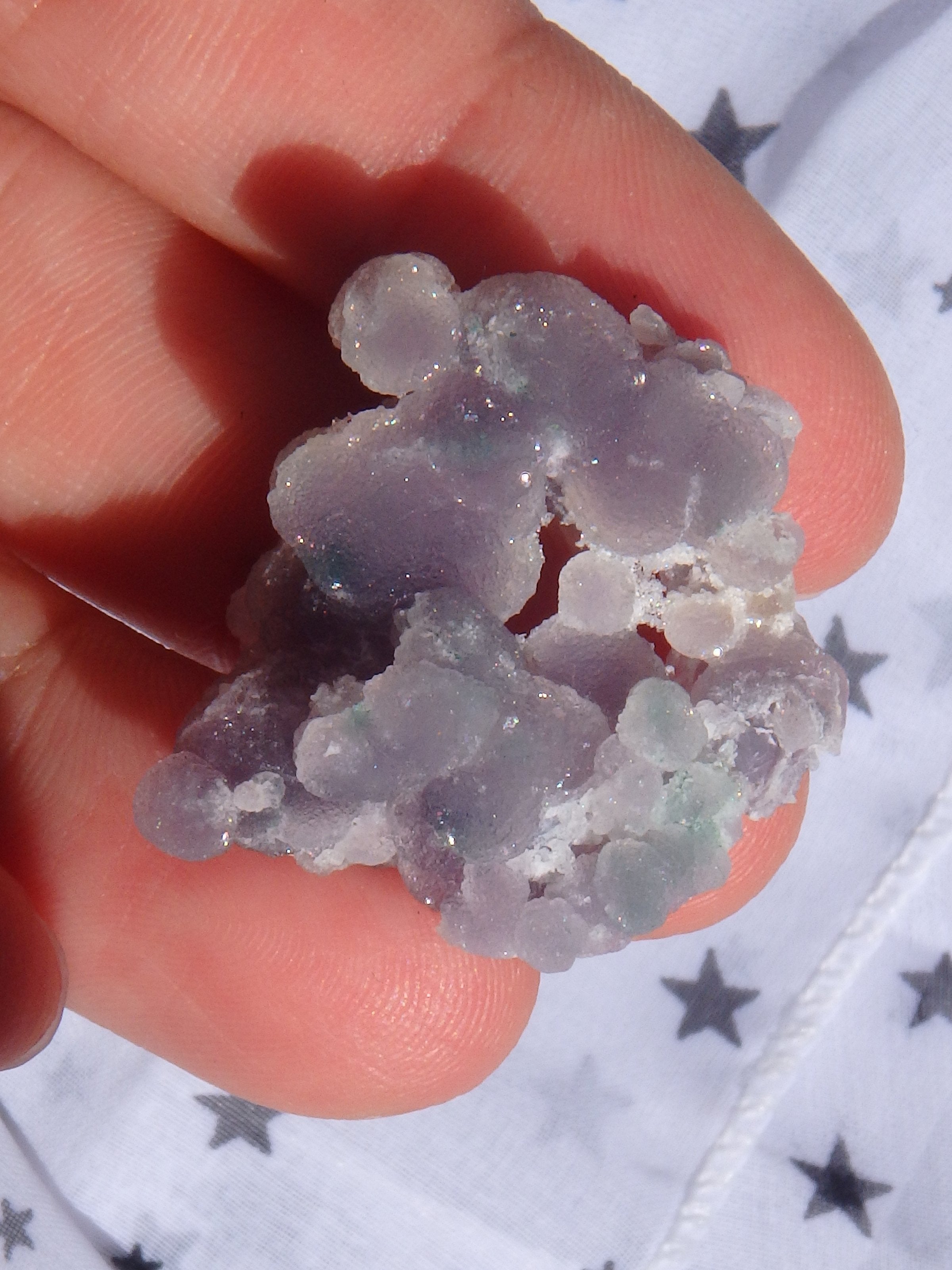 Shimmering Purple & Green Grape Agate Hand Held Specimen