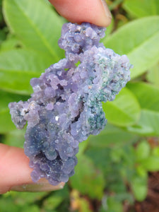 Shimmering Deep Purple Grape Agate With Green Inclusions From Indonesia