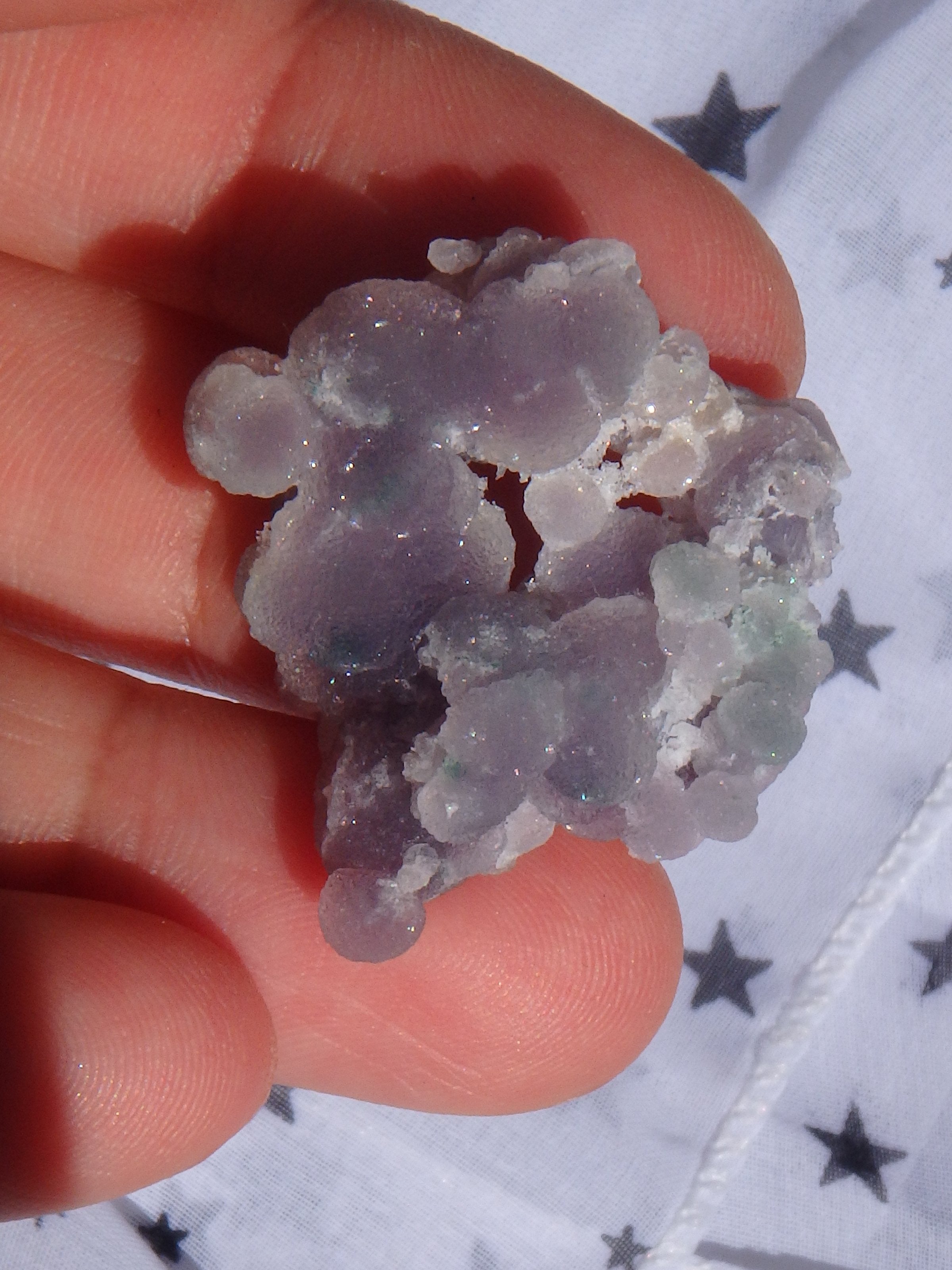 Shimmering Purple & Green Grape Agate Hand Held Specimen