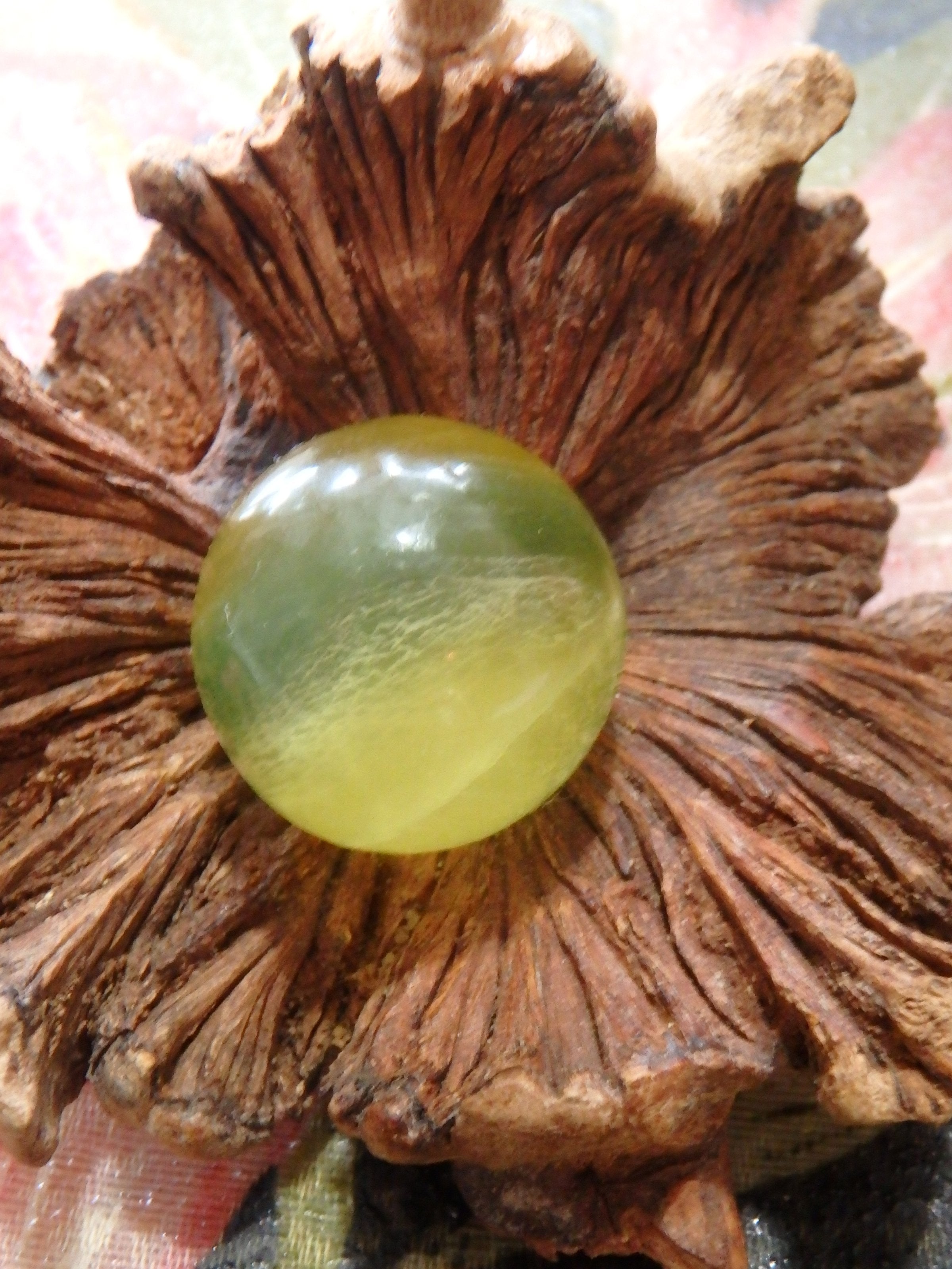 Vibrant Golden & Green Fluorite Small Sphere Carving 1 - Earth Family Crystals