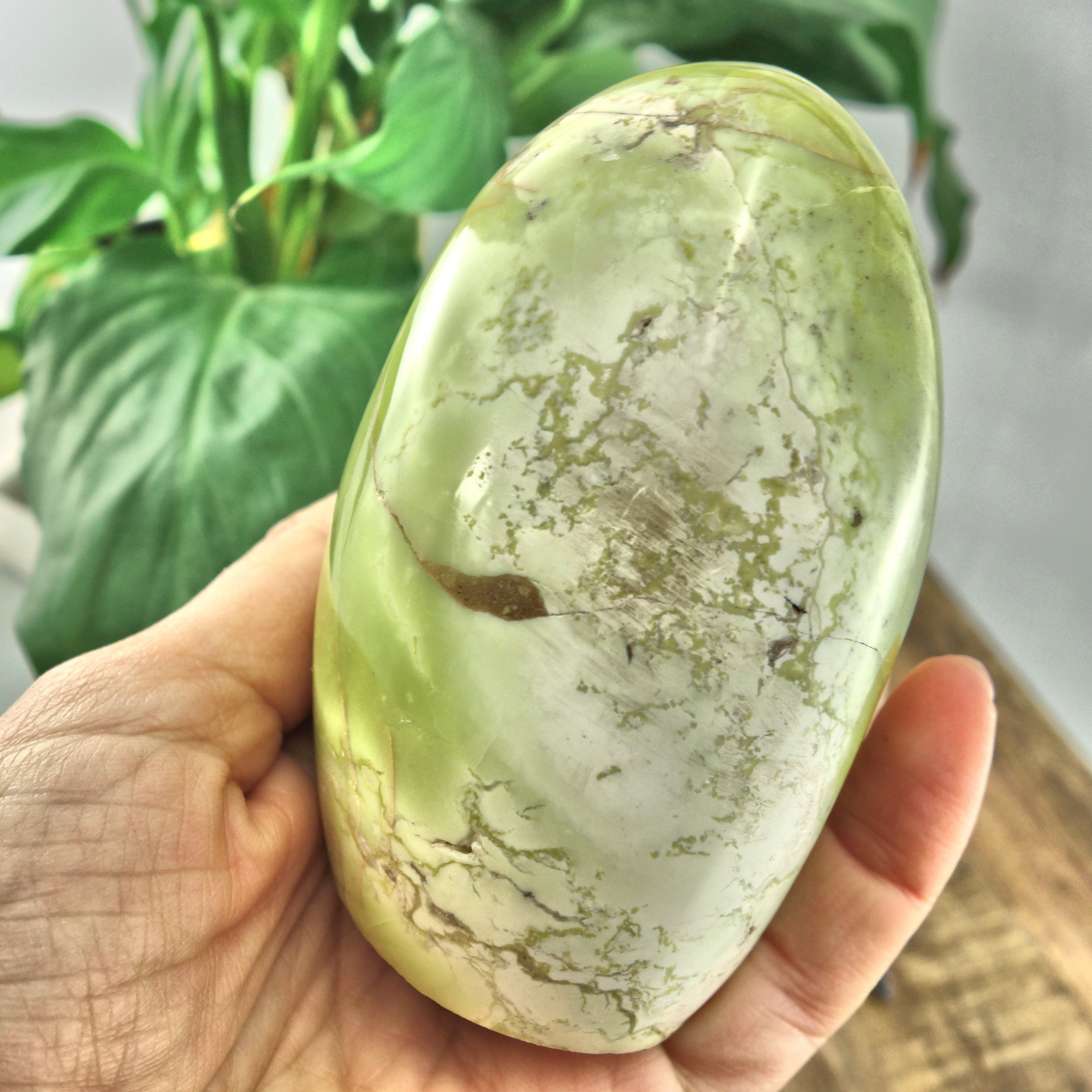 Electric Green Opal Standing Display Specimen - Earth Family Crystals