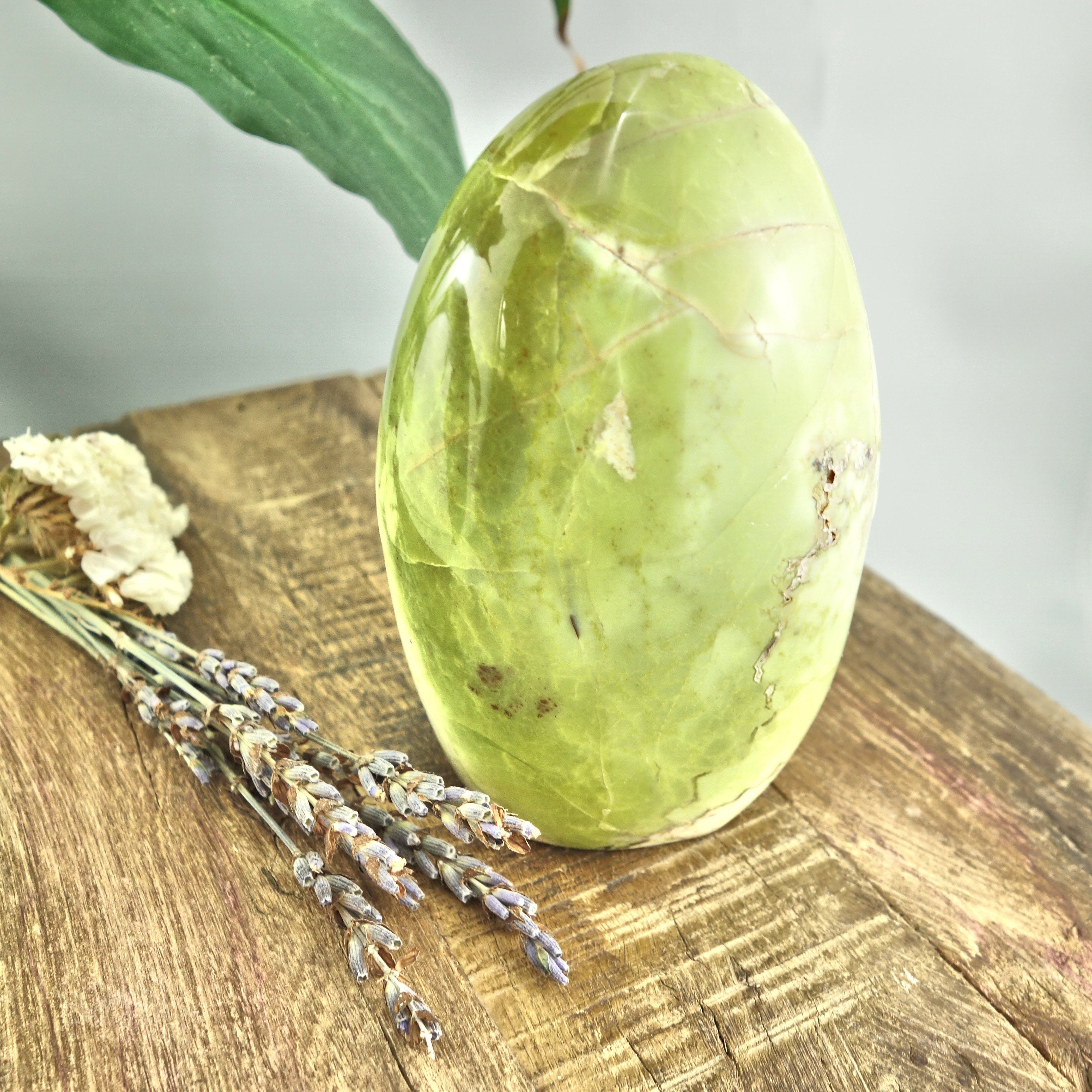 Electric Green Opal Standing Display Specimen - Earth Family Crystals