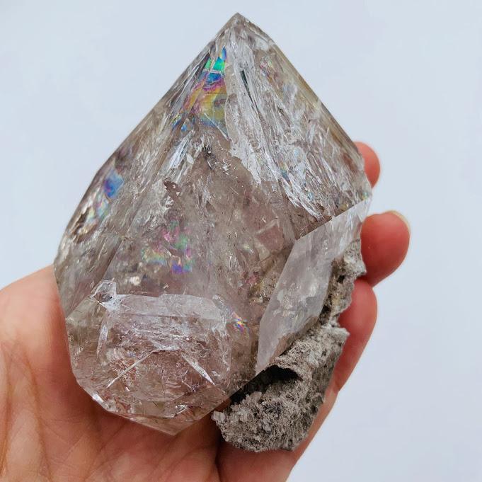 Amazing XL NY Herkimer Diamond Skeletal Formation With Record Keepers & Rainbows - Earth Family Crystals