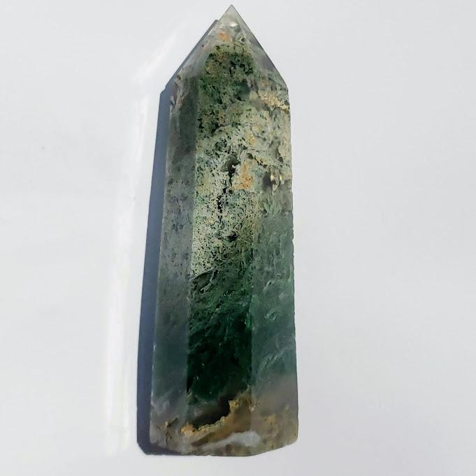 Polished Moss Agate Standing Display Tower #5 - Earth Family Crystals