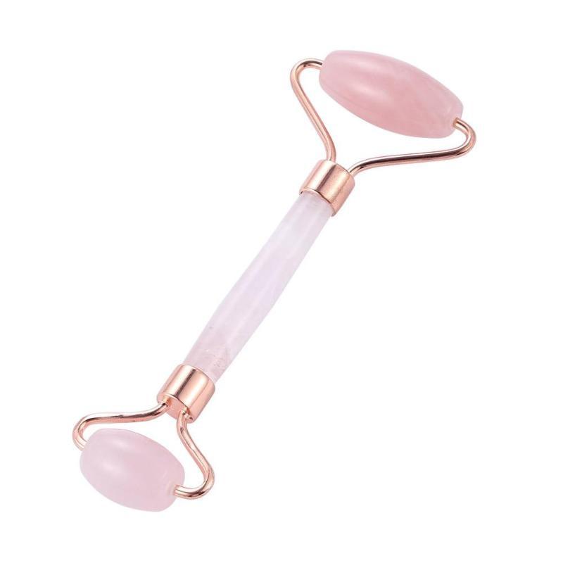 One Natural Rose Quartz Facial Massage Roller - Earth Family Crystals