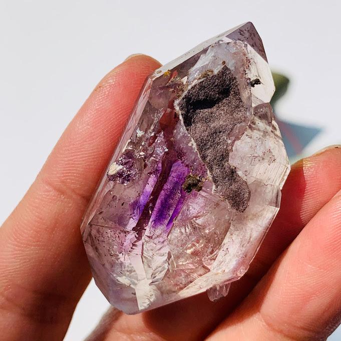 Reserved fo Gina D. Rare Moving Water Bubble~ Gorgeous Double Terminated Brandberg Amethyst Specimen From Nambia - Earth Family Crystals