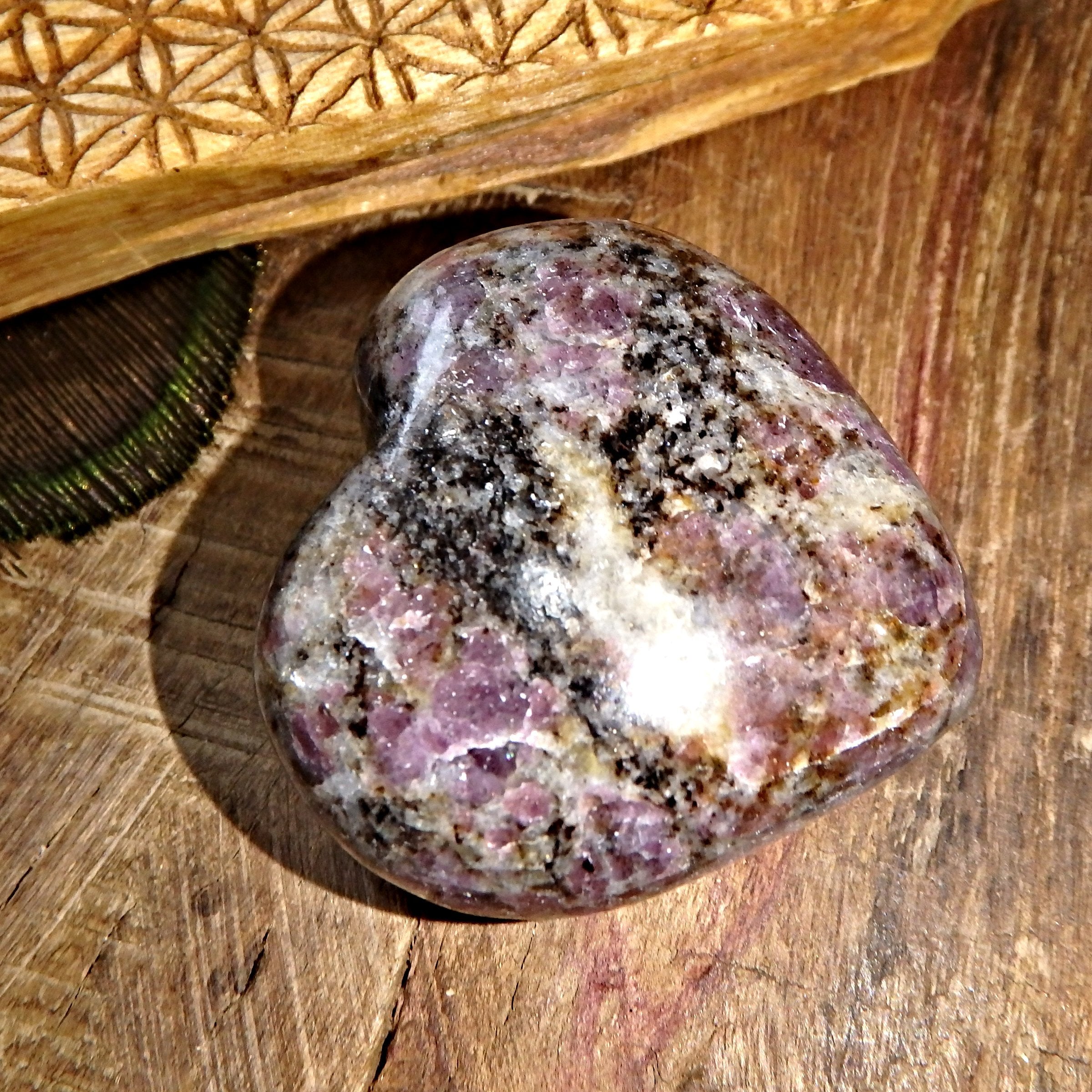 Rubellite & Milky Quartz Love Heart Carving 1