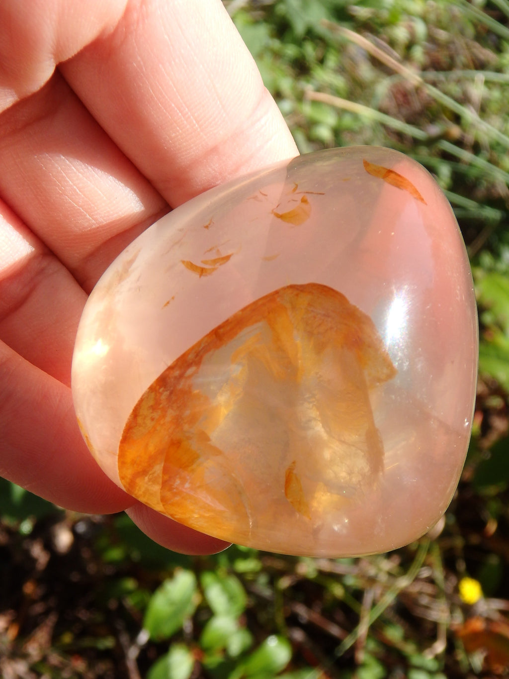 Smooth Polish Golden Hematoid Quartz Free Form From Madagascar - Earth Family Crystals